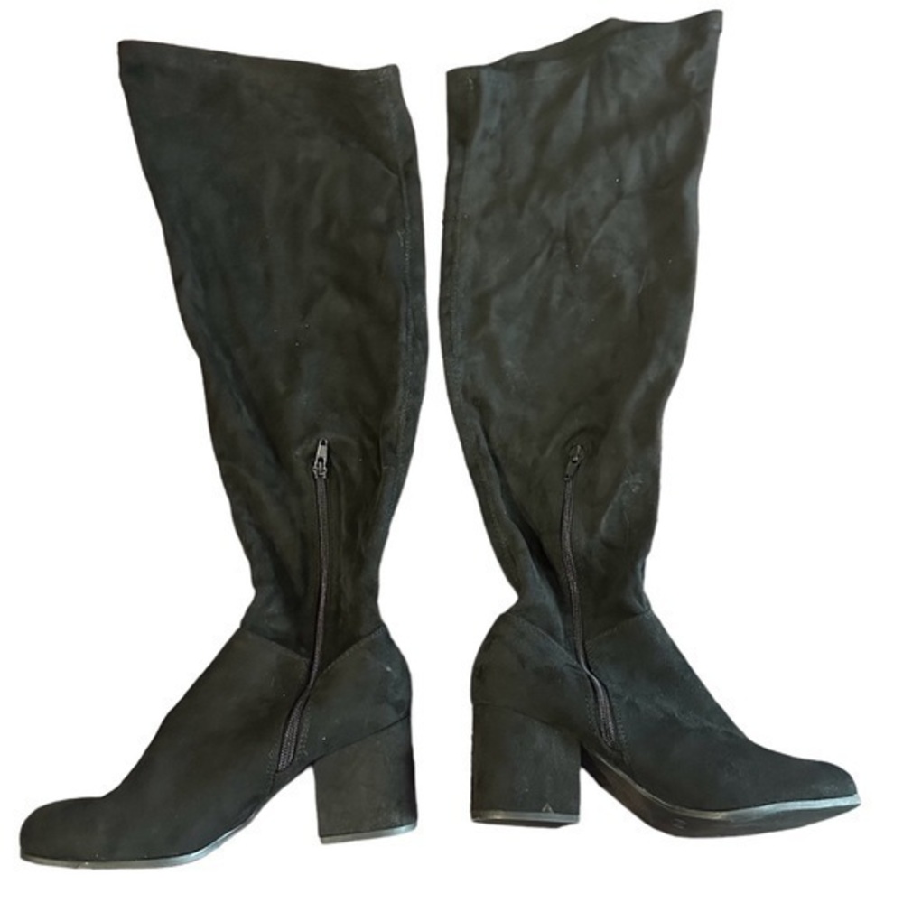 Christian Siriano Faux Suede Over the Knee Boots - Womens Size 7.5W - Black